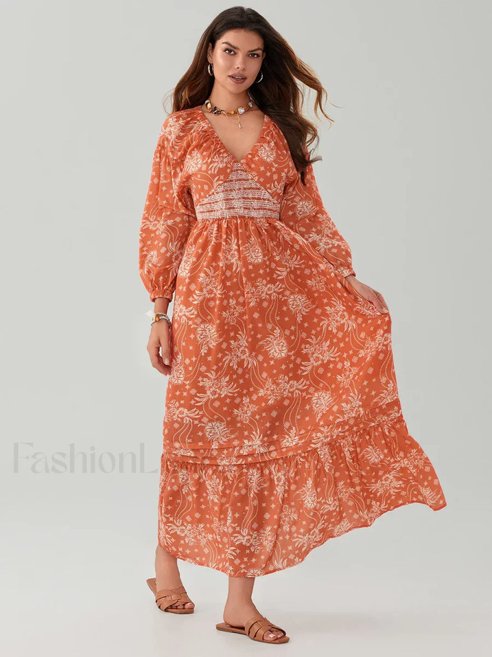 Puff Sleeve Flowy Boho Dress