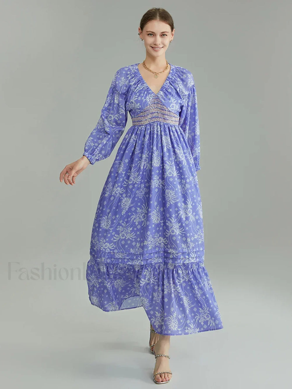 Puff Sleeve Flowy Boho Dress