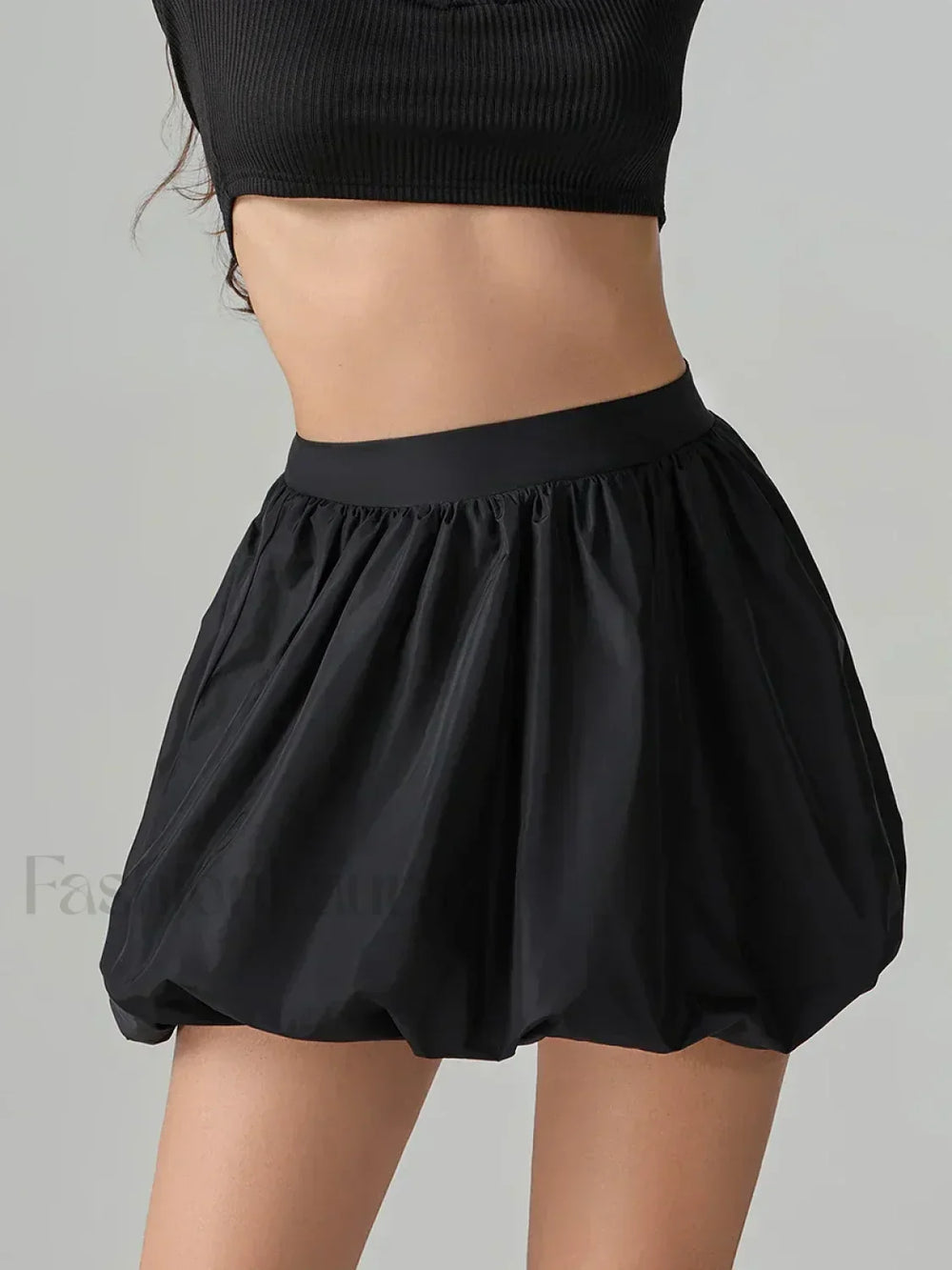 Puffball Pleated Bubble Mini Skirt