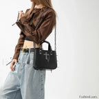 Punk Casual Y2K Crossbody Shoulder Korean Vintage Rivets Gothic Aesthetic Bag black cross
