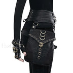 Punk Rivet Skull Retro Rock Gothic Hip Hop Rivet Thigh Waist Bag Black