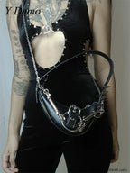 Punk Rivets Gothic Metal Buckles Sparks Crossbody Shoulder Bag