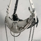 Punk Rivets Gothic Metal Buckles Sparks Crossbody Shoulder Bag