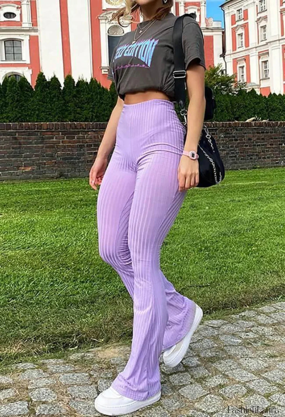 Pure Color Wide Leg Flare Pants Pants