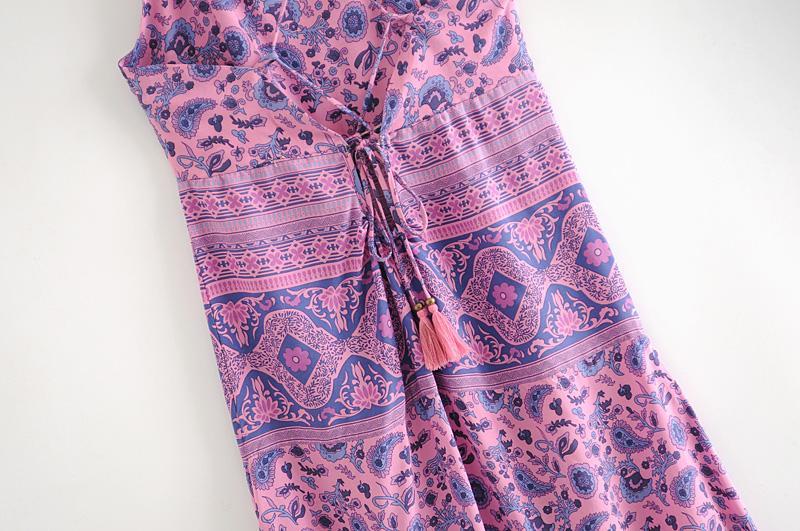 JuliaFashion - Purple Lace Up Backless Maxi Dress