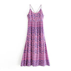 JuliaFashion - Purple Lace Up Backless Maxi Dress