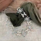 Retro Baroque Style Cross Layered Pearl Necklace WHITE