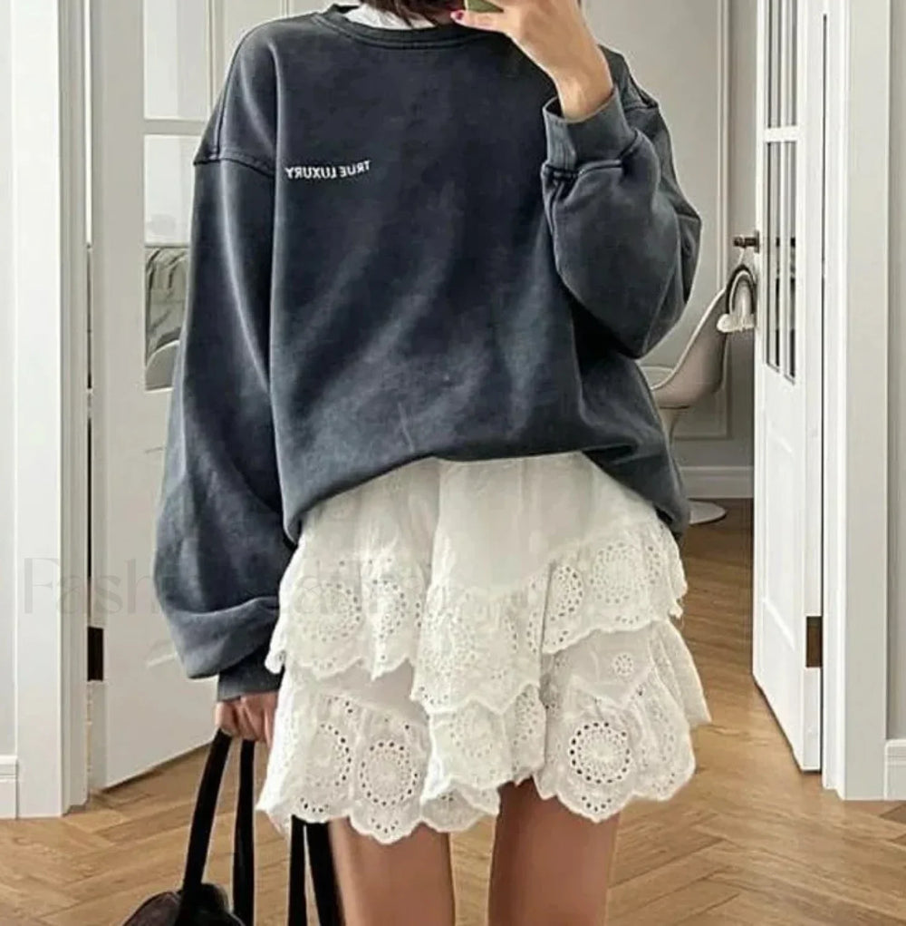 Retro Washed Cotton Long Sleeve Oversized T Shirt Black2 / M