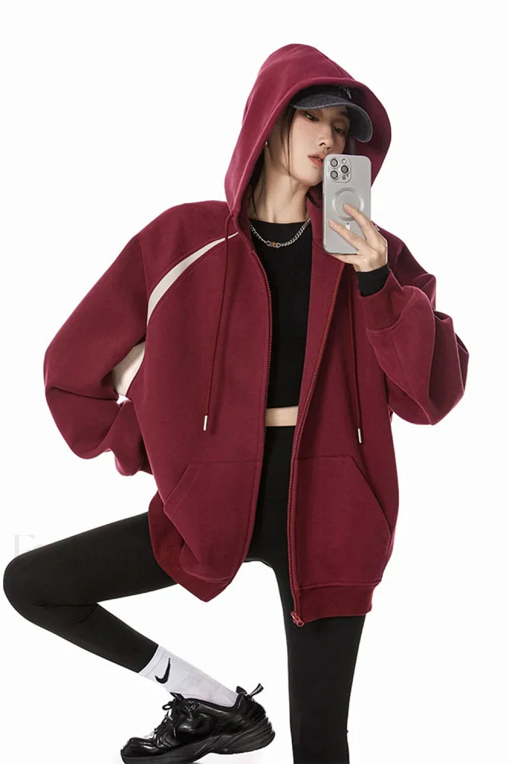 Retro Y2K Hooded Zipper Hoodie