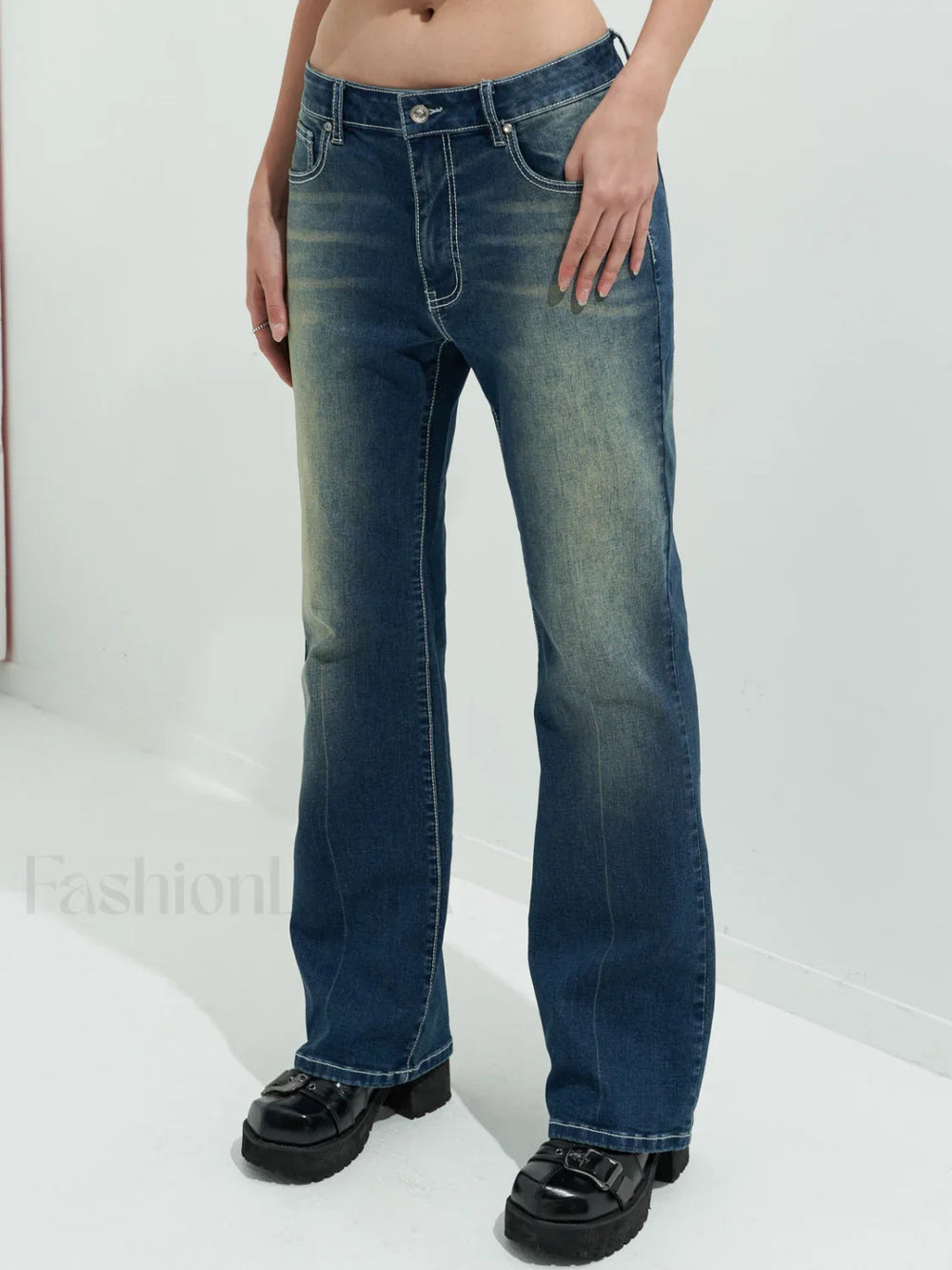 Rhinestone Chrome Hearts Flare Leg Jeans Flare Jeans