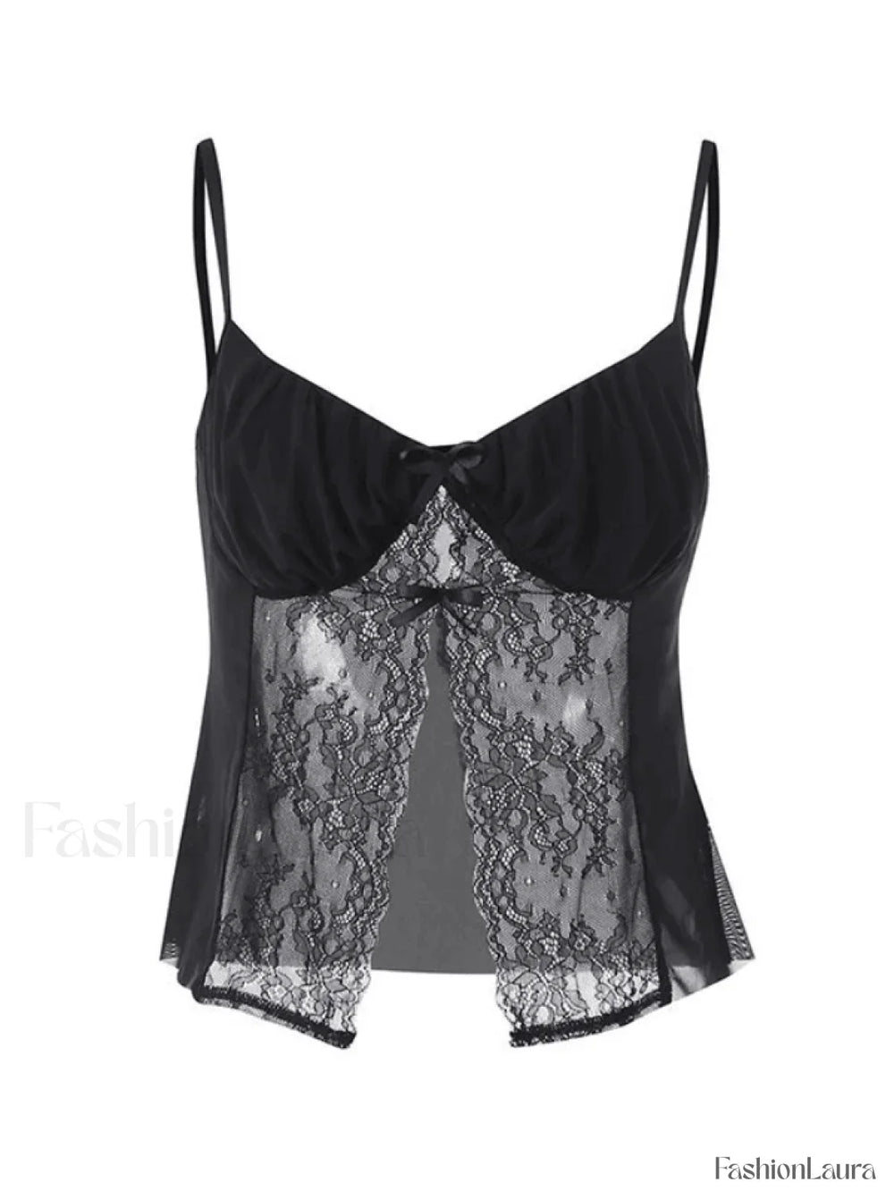 Ribbon Lace Patchwork Cutout Cami Top Shirts