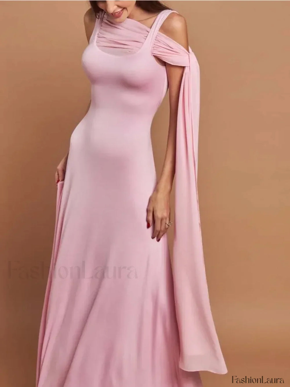 Ribbon Scarf Patchwork Maxi Dress