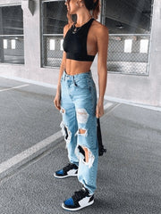 Ripped Boyfriend Jeans Jeans