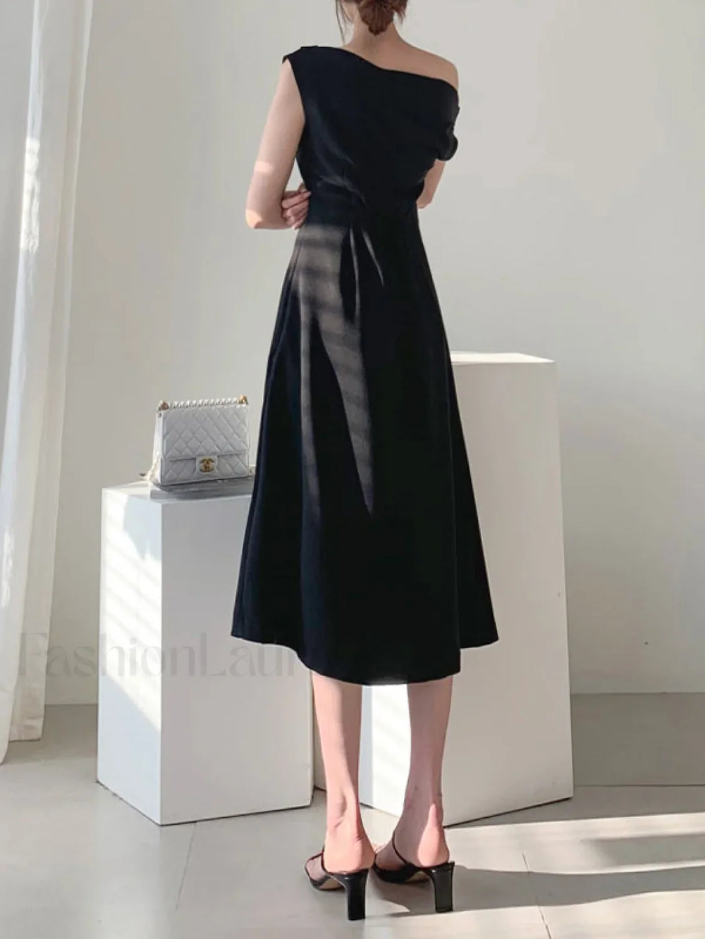 Ruched Boat Neck Party Midi Dress Midi Dresses