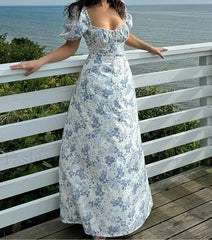 Ruched Pocket Sleeve Floral Dress