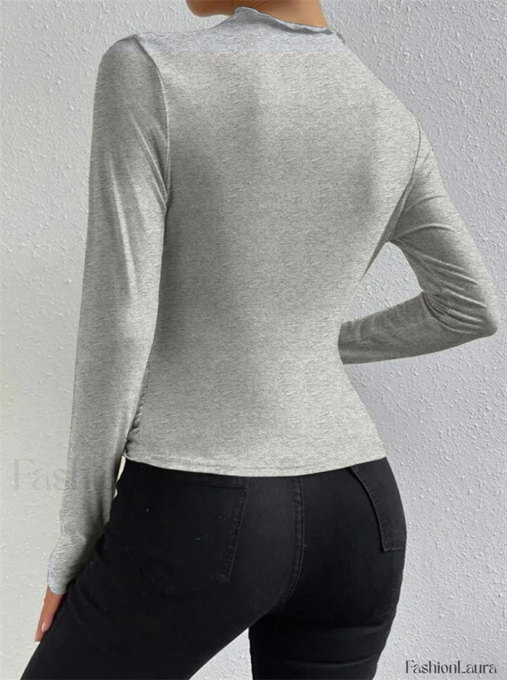 Ruching Long Graceful Sleeve Shirt T Shirts