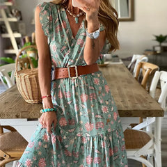Ruffle Empire Waist Boho Dress