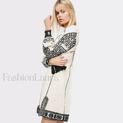 Ruffled Long Sleeve Boho Dress