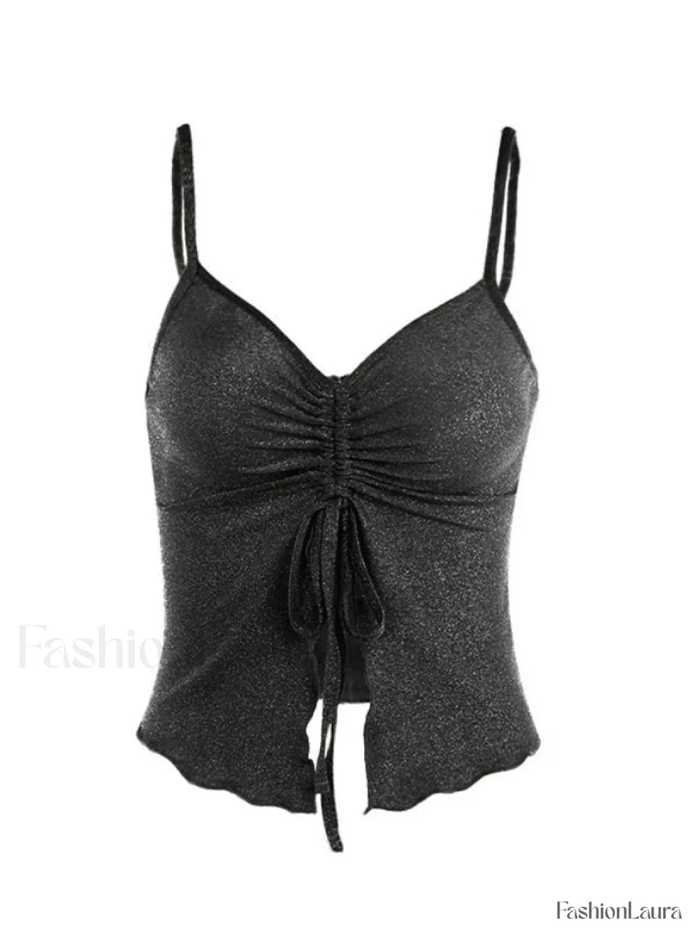 Ruffled Slit Tank Top Tops&Tees