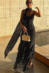 Ruffled Spaghetti Strap Maxi Dress