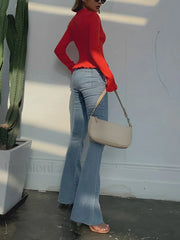 Ruffled Trim Pearl Trendy Button Long Sleeve Cardigan Sweaters L