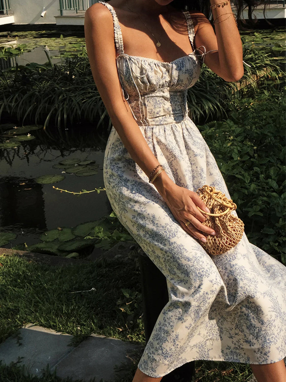 Sapphire Garden Floral Cami Midi Dress Dresses