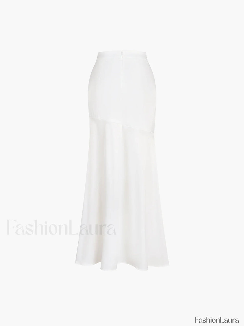 Satin Patchwork Split Maxi Skirt Skirts