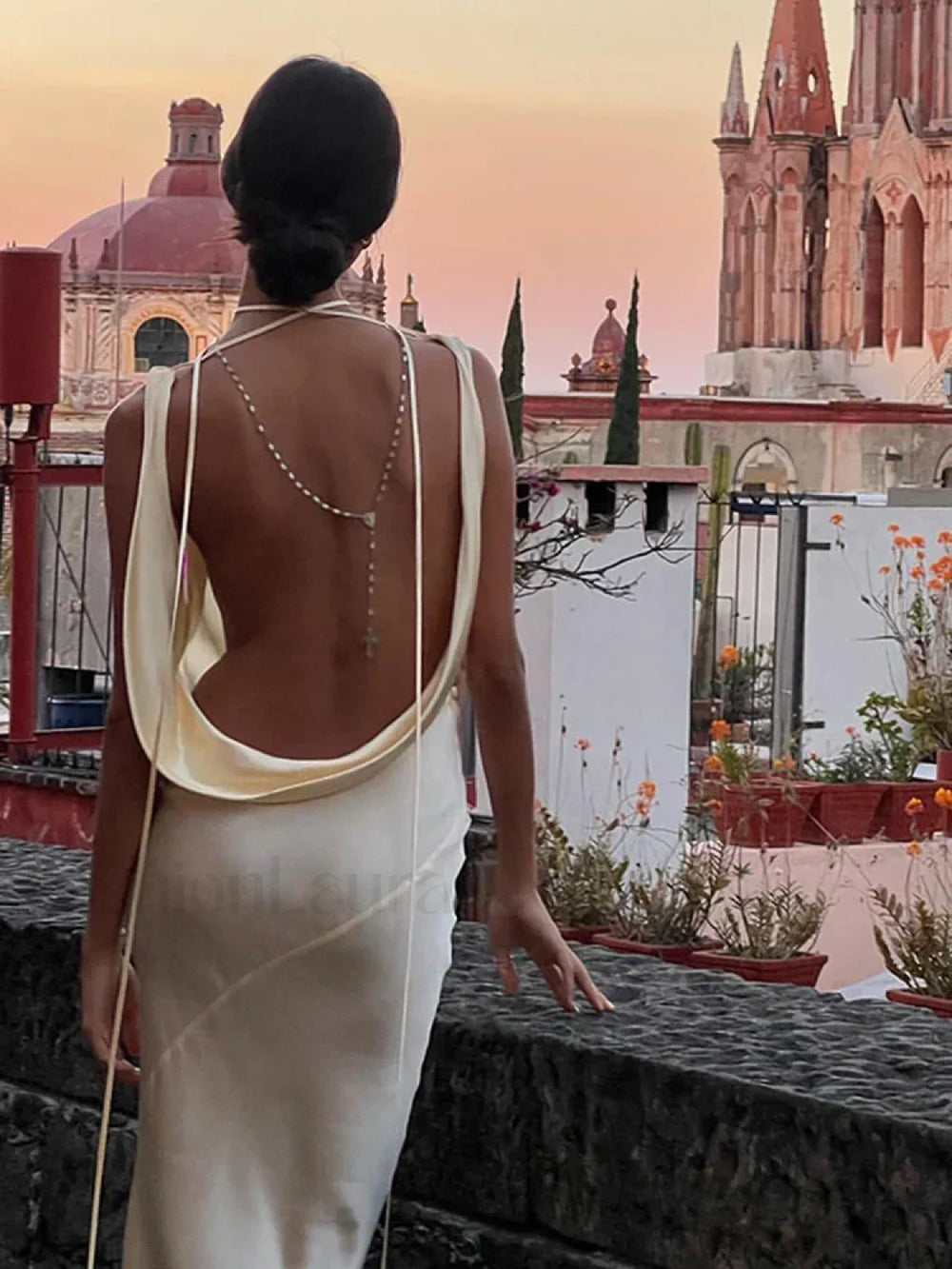 Satin Slip Backless Maxi Dress