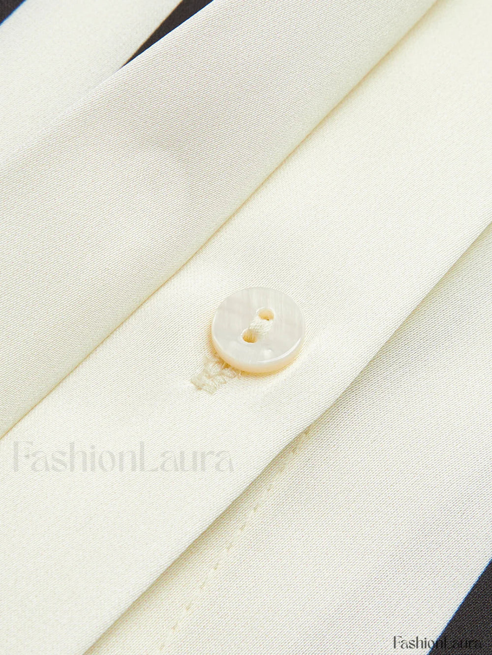 Satin Striped Button Cozy Blouse Blouses