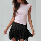 Scoop Neck Basic Slim Crop Top