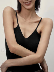 Seamless Deep Graceful Neck Ribbed Cami Tank Tops & Camis