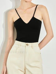 Seamless Deep Graceful Neck Ribbed Cami Tank Tops & Camis