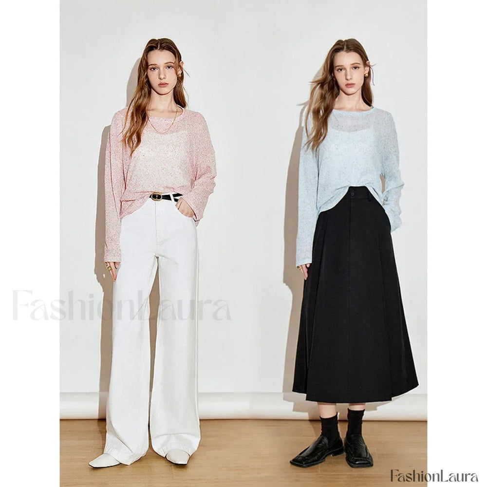 See Through Romantic Round Neck T Shirt