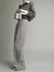 Semi Sheer Leisure See Through Shirt With Cami Top Shirts