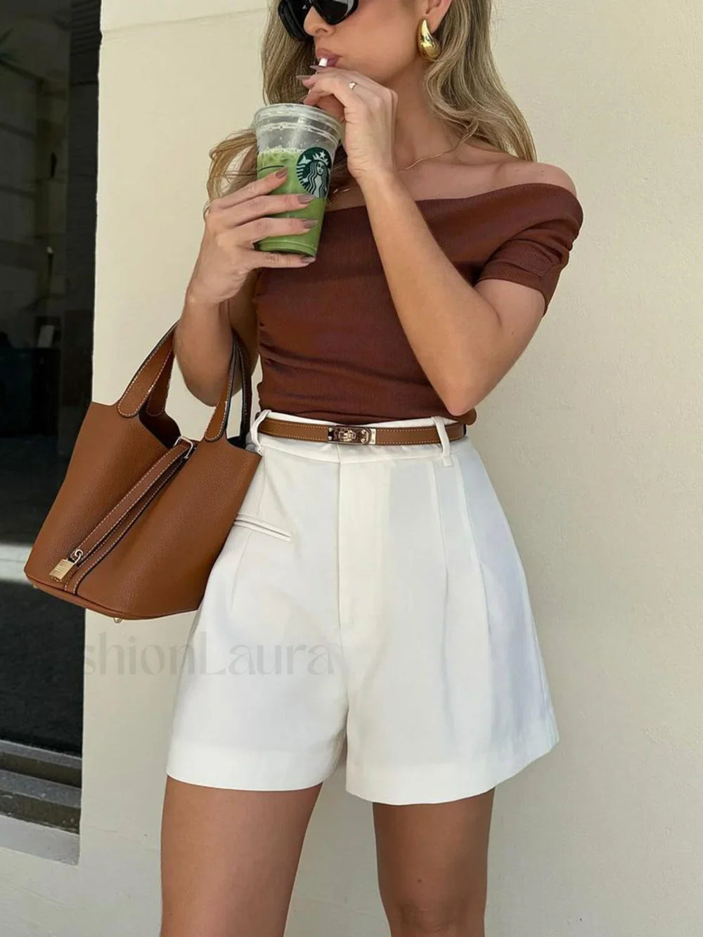 Semi Sheer Mid Waist Shorts Without Belt Shorts