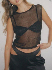 Semi Sheer Tank Top Tops&Tees