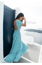 JuliaFashion - Sexy Backless Blue Maxi Dress