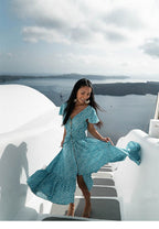 JuliaFashion - Sexy Backless Blue Maxi Dress