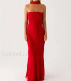 Sexy Backless Mesh Floral Dress red 1 / S