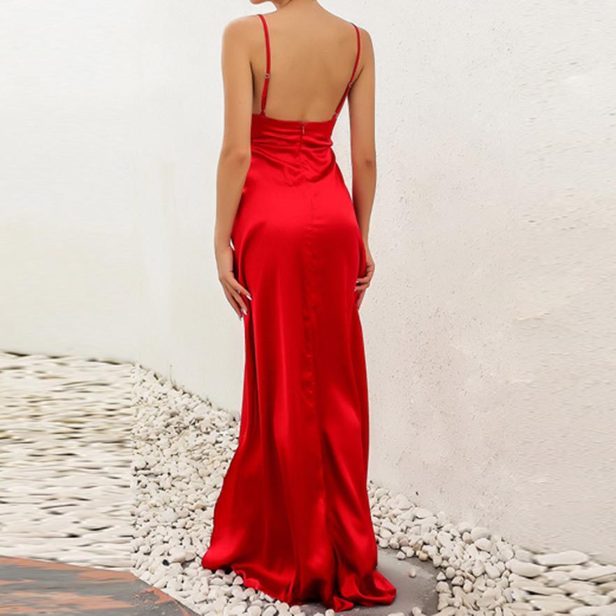 JuliaFashion - Sexy High-Split Maxi Evening Party Dress