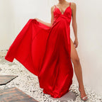 JuliaFashion - Sexy High-Split Maxi Evening Party Dress