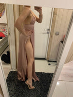 JuliaFashion - Sexy High-Split Maxi Evening Party Dress