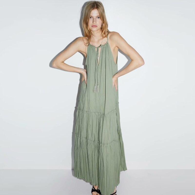 JuliaFashion - Sexy Loose Strap Maxi Boho Dress