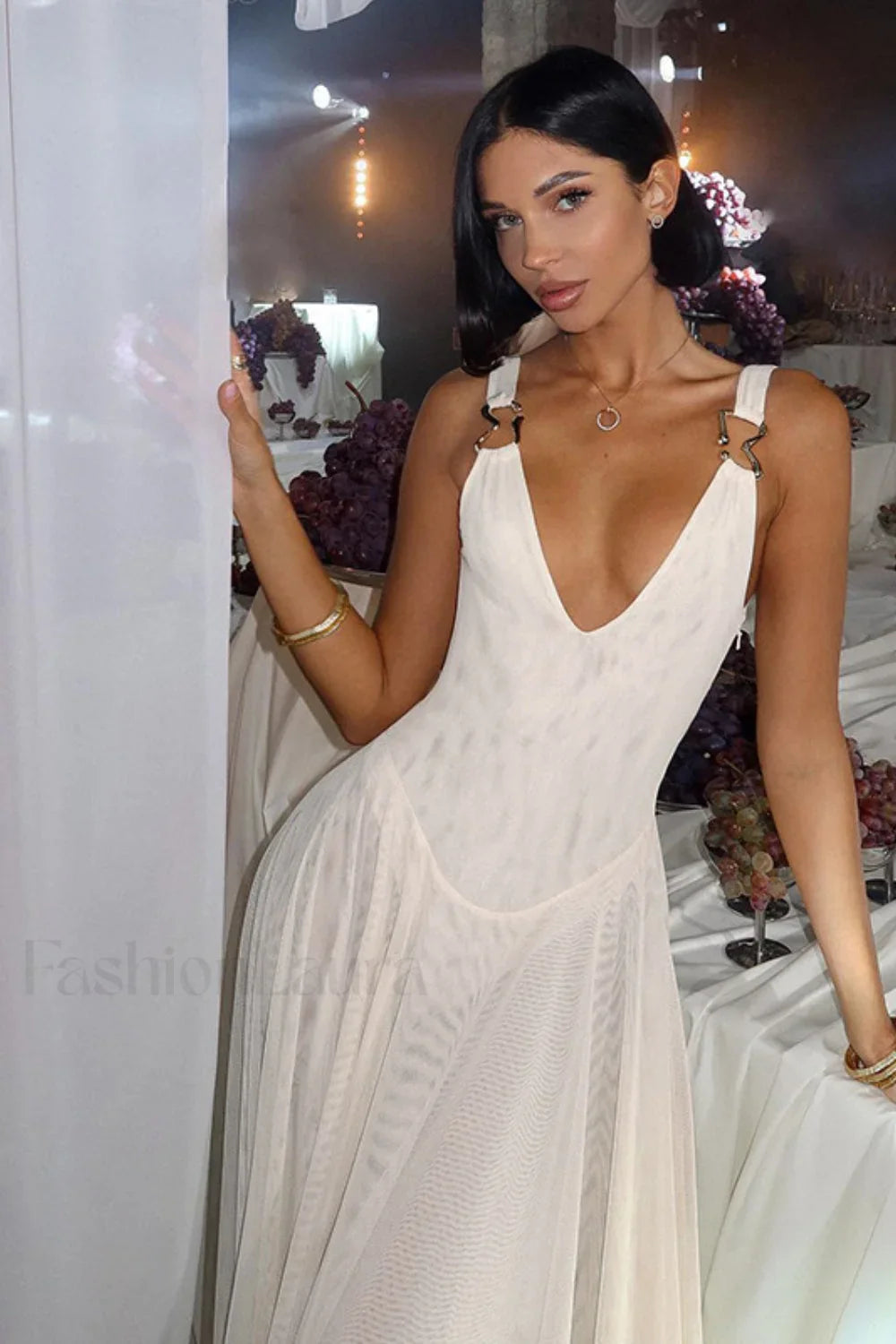 Sexy Mesh Bodycon Vacation Maxi Dress