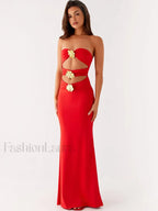 Sexy Metal Rose Floral Dress