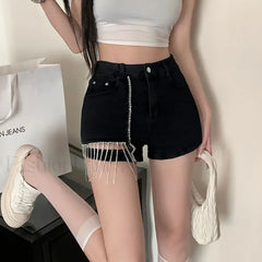 Sexy Rhinestone Tassel Women’s Shorts