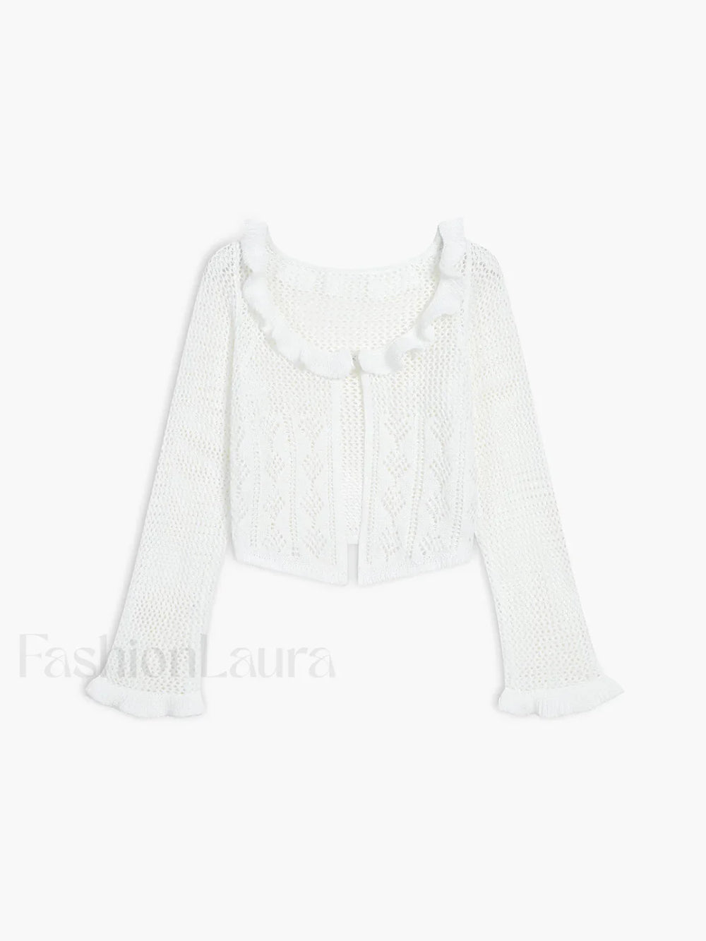 Sheer Crochet Eyelet Fly Away Cardigan Cardigans