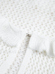 Sheer Crochet Eyelet Fly Away Cardigan Cardigans