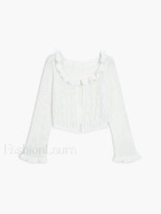 Sheer Crochet Eyelet Fly Away Cardigan Cardigans