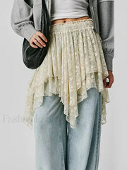 Sheer Floral Lace Mini Skirt